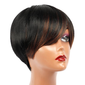 Bob Wig With Bangs Short Bob Wig For Black Women Light Yaki Straight Human hair Wigs - Wigtrends