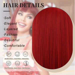 Bob Wig with Bangs Short Straight Wigs for Women Silver White Bob Hair Wig(12Inch) - Wigtrends