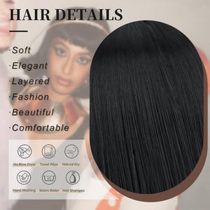 Bob Wig with Bangs Short Straight Wigs for Women Silver White Bob Hair Wig(12Inch) - Wigtrends