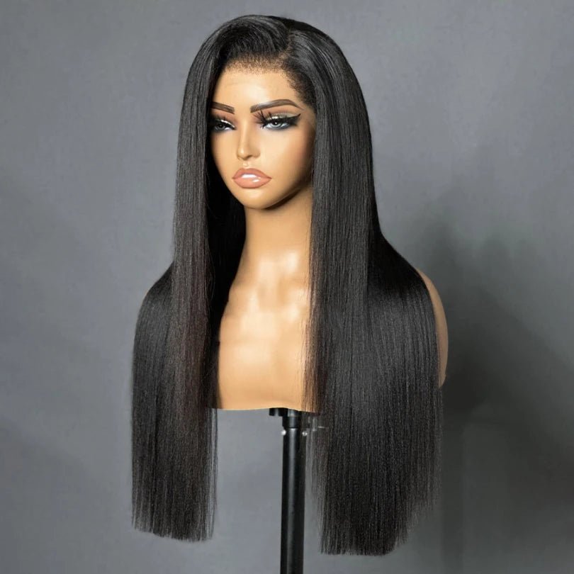Breathable Black Yaki Straight Long Wigs - Wigtrends