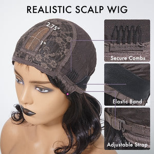 Breathable Cap Yaki Straight Ultra Natural Minimalist Lace Long Wig with Bangs - Wigtrends