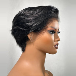 Breathable Pixie Cut Layered Straight Lace Wigs - Wigtrends