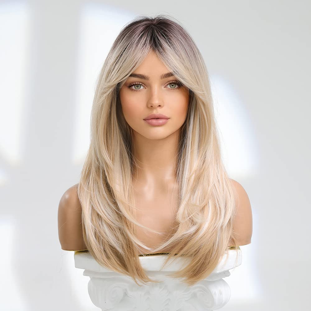 Brown Bob Wig with Bangs for Women Short 100% Human Hair Wig is Slightly Reddish in the Sun - Wigtrends