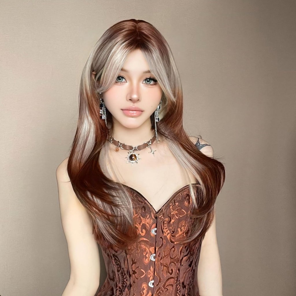 Brown Bob Wig with Bangs for Women Short 100% Human Hair Wig is Slightly Reddish in the Sun - Wigtrends