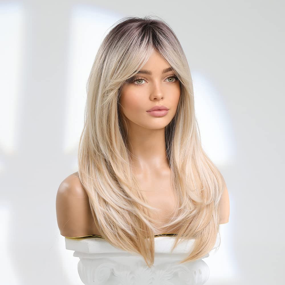 Brown Bob Wig with Bangs for Women Short 100% Human Hair Wig is Slightly Reddish in the Sun - Wigtrends