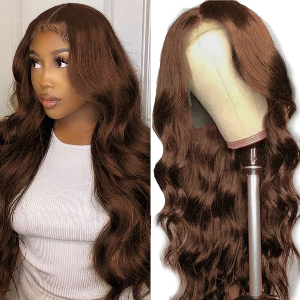 Brown Color Wig Glueless Lace Closure Wig Body Wave Hair - Wigtrends