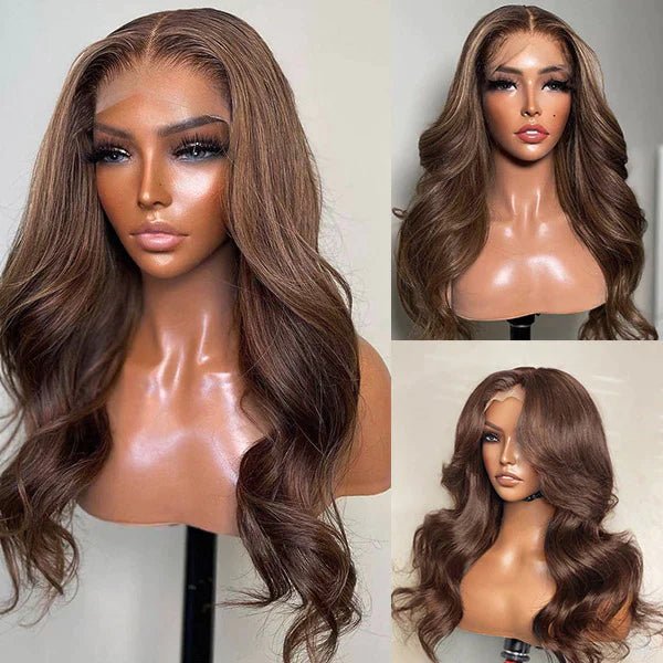Brown Color Wig Glueless Lace Closure Wig Body Wave Hair - Wigtrends