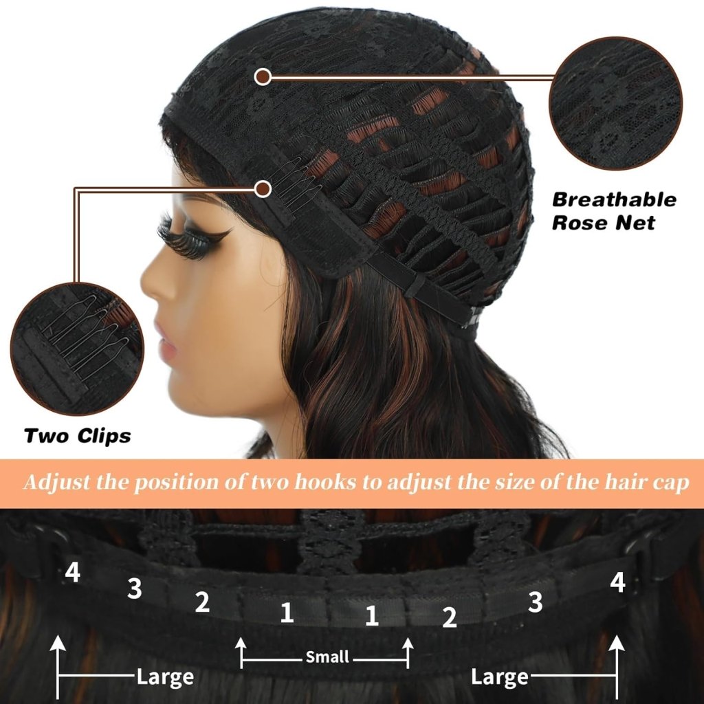 Brown Highlight Wigs for Women Short Wavy Curly Bob Human Hair Wig  - Wigtrends