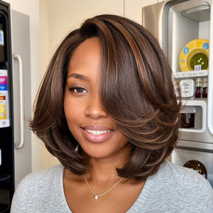 Brown Ombre Glueless 5x5 Closure Lace Wig 100% Human Hair Wigs - Wigtrends