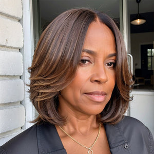 Brown Ombre Glueless 5x5 Closure Lace Wig 100% Human Hair Wigs - Wigtrends