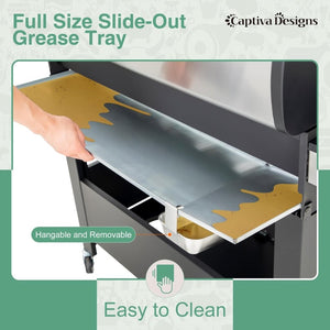 Captiva Designs 4 - Burner Propane Gas BBQ Grill with Side Burner & Porcelain - Enameled Cast Iron Grates, 42,000 BTU Output Stainless Steel Grill for Outdoor Cooking Kitchen and Patio Backyard Barbecue - Wigtrends