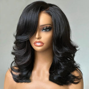 Chic 13*4 Lace Human Hair Layered Wave Wig - Wigtrends