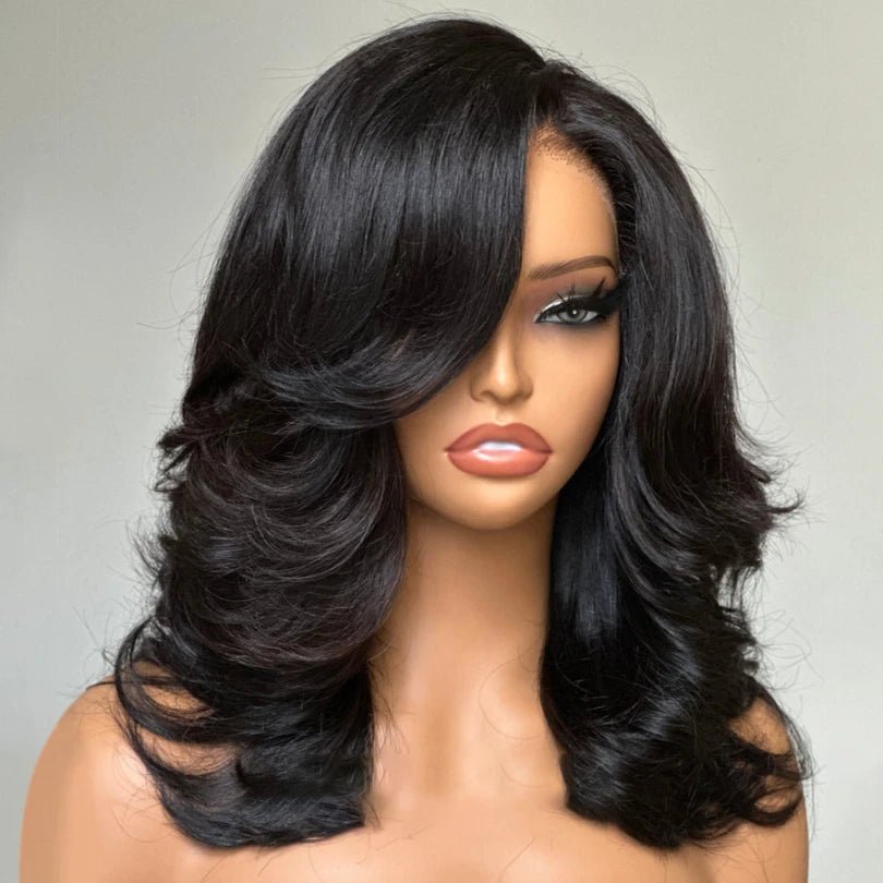 Chic 13*4 Lace Human Hair Layered Wave Wig - Wigtrends