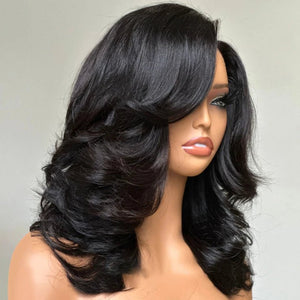 Chic 13*4 Lace Human Hair Layered Wave Wig - Wigtrends