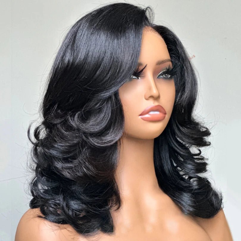 Chic 13*4 Lace Human Hair Layered Wave Wig - Wigtrends