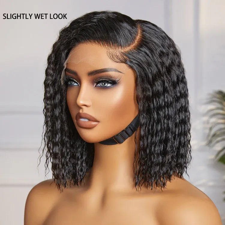 Chic Curly Bob Wigs Natural Black Human Hair - Wigtrends