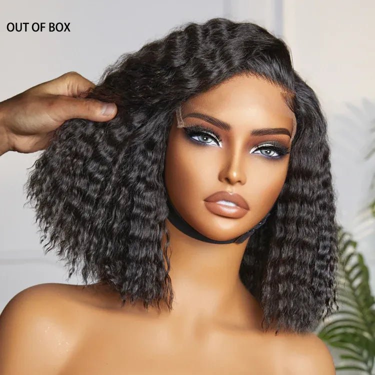 Chic Curly Bob Wigs Natural Black Human Hair - Wigtrends