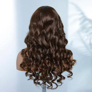 Chocolate Brown Highlight Loose Wave Wig - Wigtrends