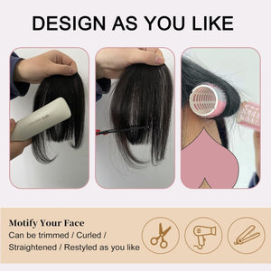 Clip in Bangs Real Human Hair Clip on Wispy Bangs Fringe Hairpieces Wig - Wigtrends
