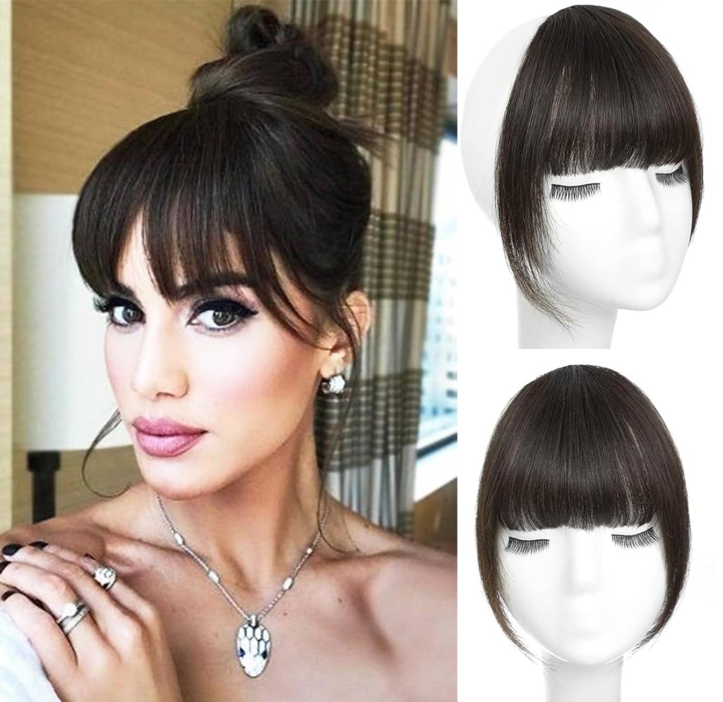 Clip in Bangs Real Human Hair Clip on Wispy Bangs Fringe Hairpieces Wig - Wigtrends