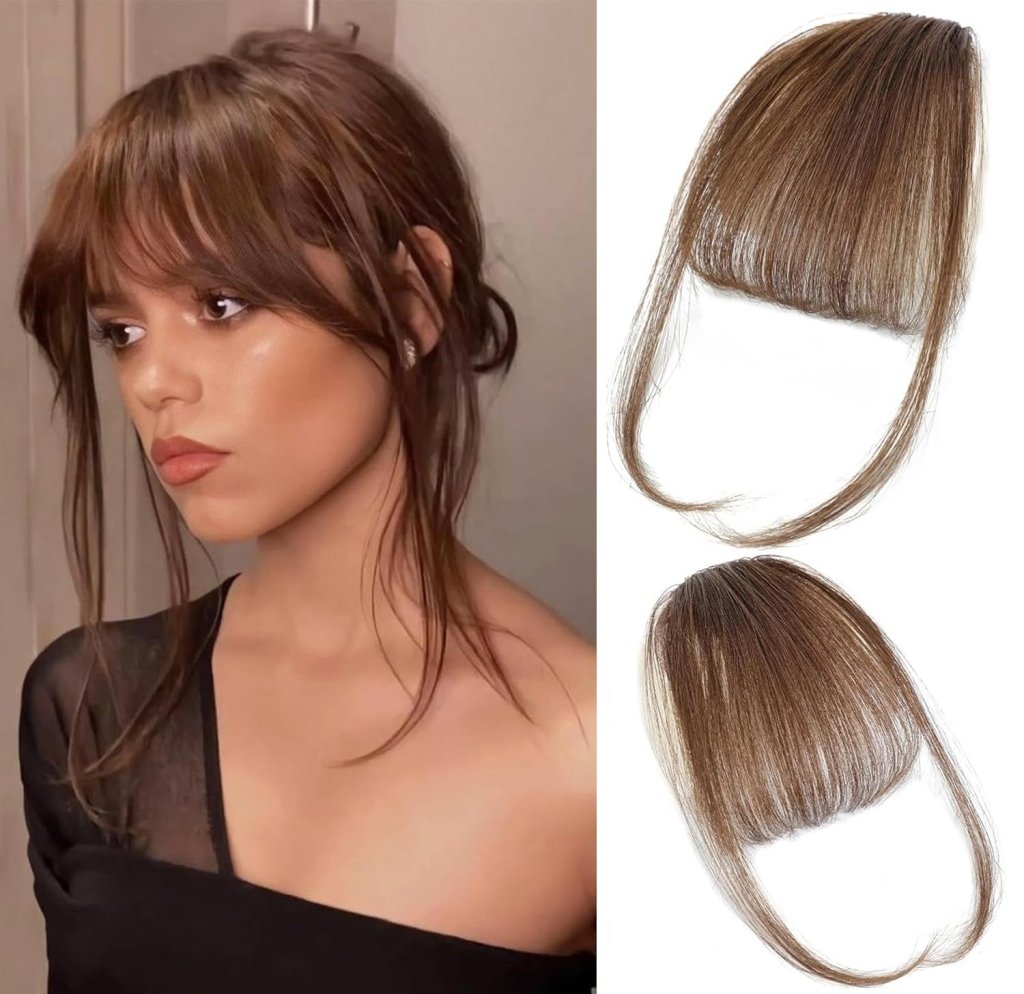 Clip in Bangs Real Human Hair Clip on Wispy Bangs Fringe Hairpieces Wig - Wigtrends