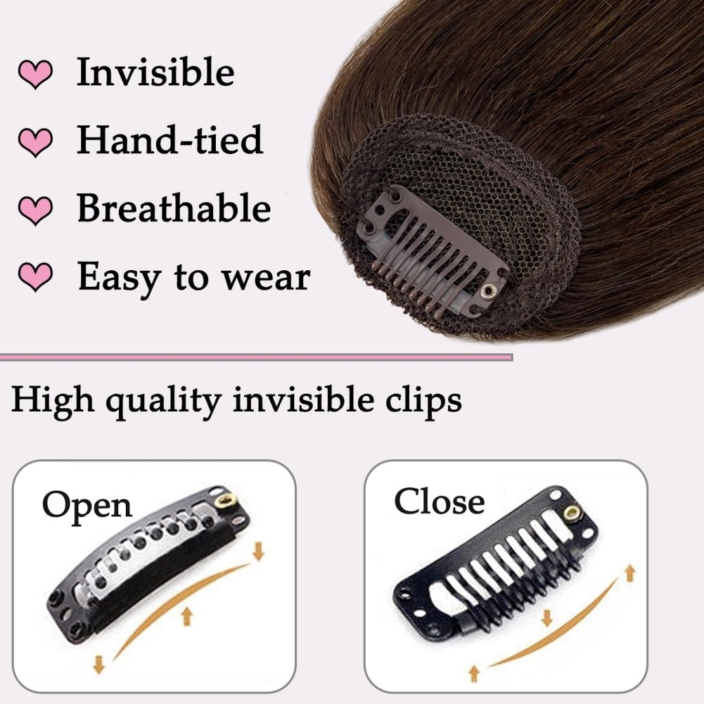 Clip in Bangs Real Human Hair Clip on Wispy Bangs Fringe Hairpieces Wig - Wigtrends