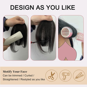 Clip in Bangs Real Human Hair Clip on Wispy Bangs Fringe Hairpieces Wig - Wigtrends