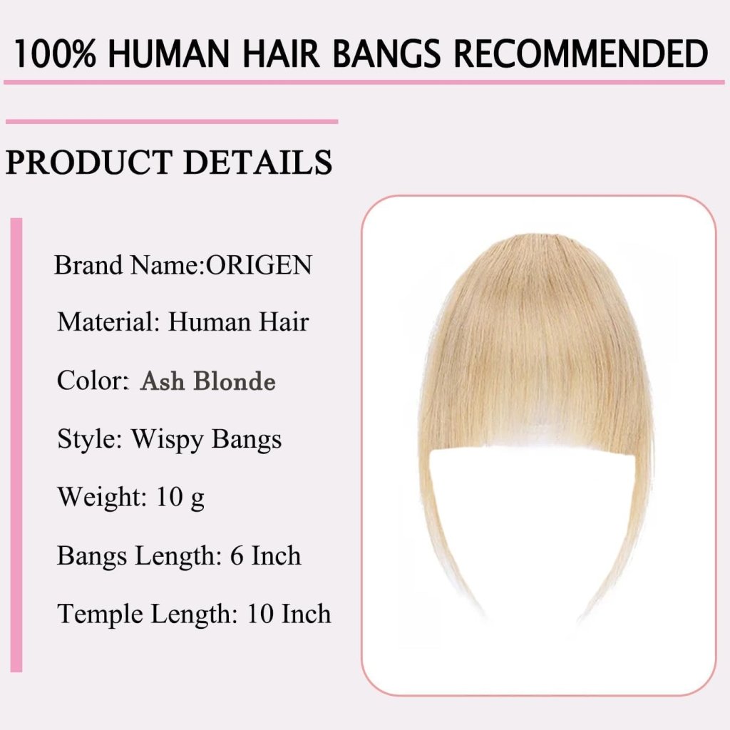 Clip in Bangs Real Human Hair Clip on Wispy Bangs Fringe Hairpieces Wig - Wigtrends