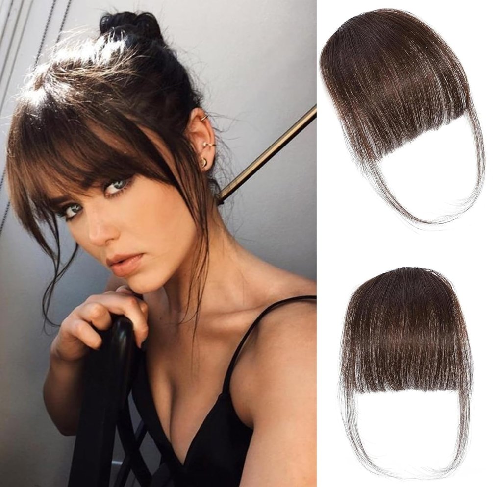 Clip in Bangs Real Human Hair Clip on Wispy Bangs Fringe Hairpieces Wig - Wigtrends