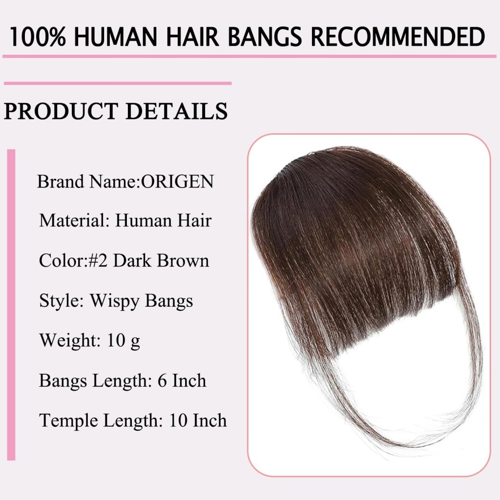 Clip in Bangs Real Human Hair Clip on Wispy Bangs Fringe Hairpieces Wig - Wigtrends