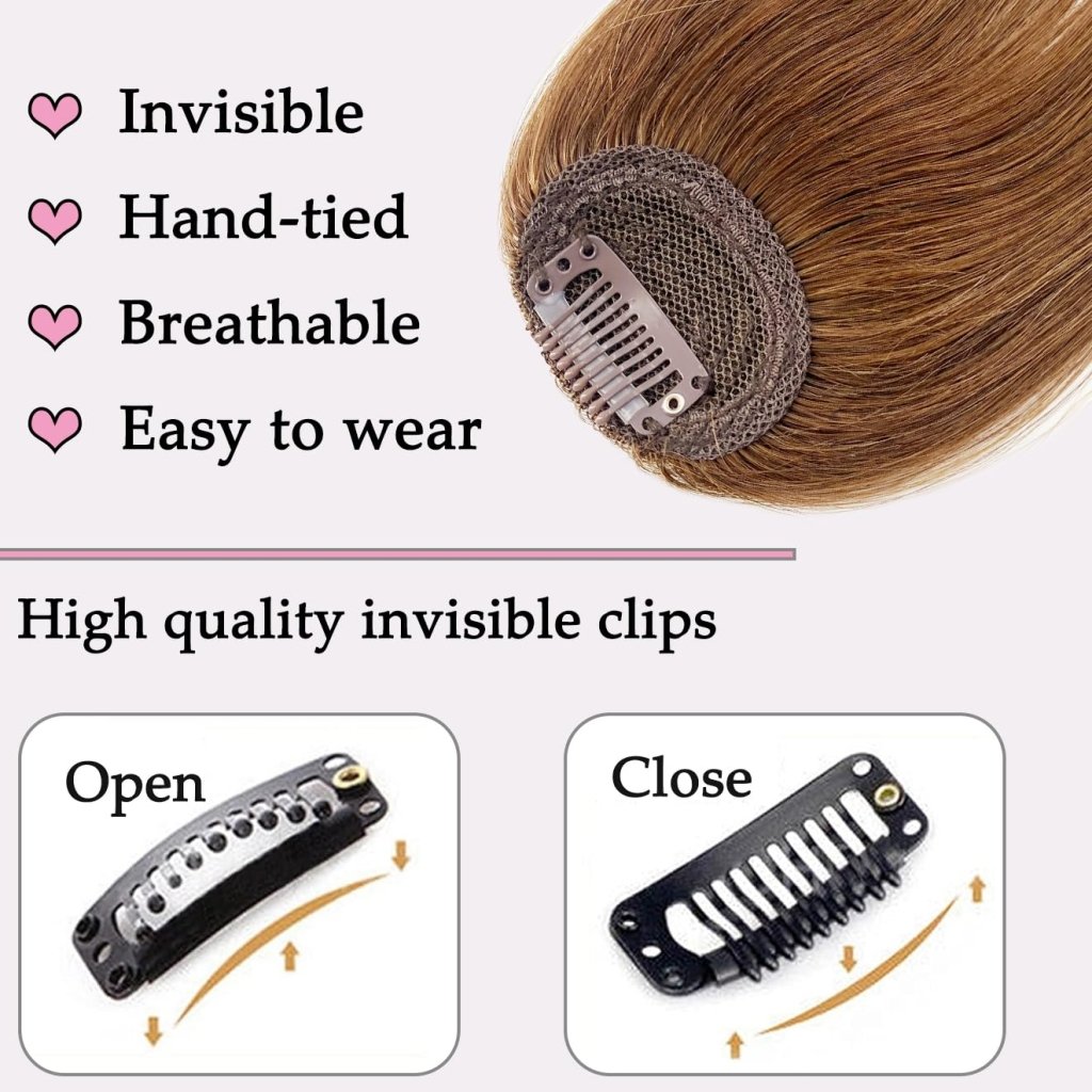 Clip in Bangs Real Human Hair Clip on Wispy Bangs Fringe Hairpieces Wig - Wigtrends