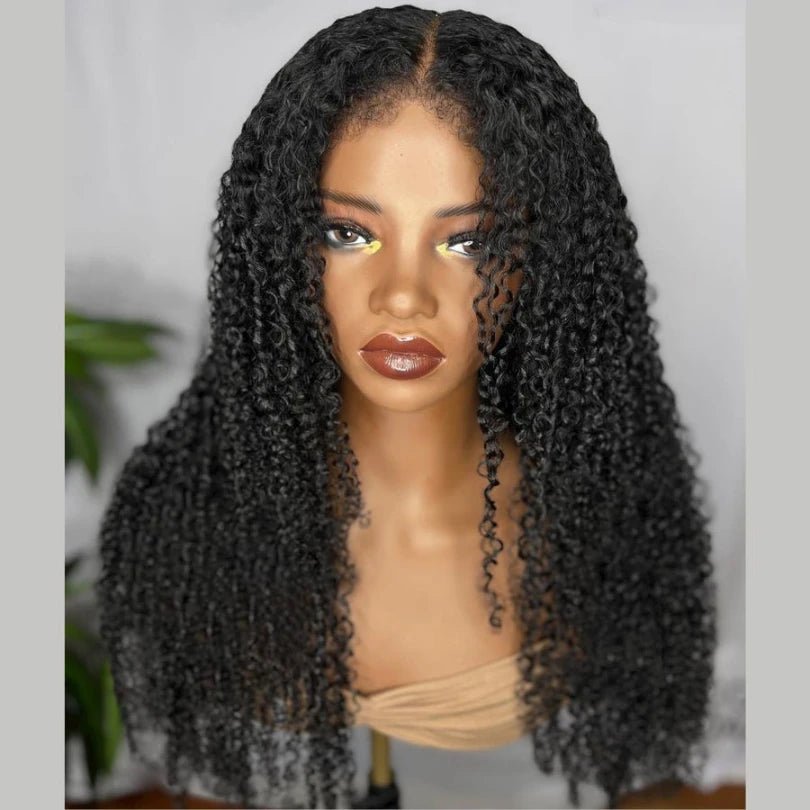 Comfortable Kinky Edges Afro Curly Long Wig with Baby Hair - Wigtrends