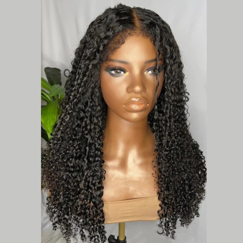 Comfortable Kinky Edges Afro Curly Long Wig with Baby Hair - Wigtrends
