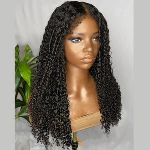 Comfortable Kinky Edges Afro Curly Long Wig with Baby Hair - Wigtrends