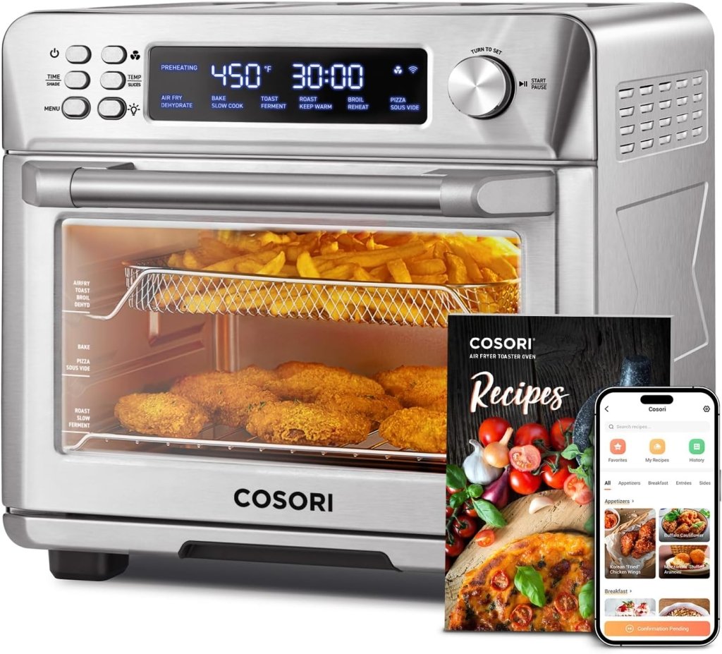 COSORI Smart 12 - in - 1 Air Fryer Toaster Oven Combo, Airfryer Convection Oven Countertop, Bake, Roast, Reheat, Broiler, Dehydrate, 75 Recipes & 3 Accessories, 26QT - Wigtrends