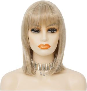 Dark Root Grey Short Curly Wigs for Women Shoulder Lenght Bob Wig Synthetic Heat Resistant Fiber Hair Wig for Daily Cosplay Use (Grey) - Wigtrends