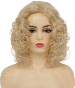 Dark Root Grey Short Curly Wigs for Women Shoulder Lenght Bob Wig Synthetic Heat Resistant Fiber Hair Wig for Daily Cosplay Use (Grey) - Wigtrends