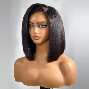 Easily Care Kinky Straight Bob Wigs - Wigtrends