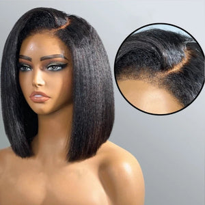 Easily Care Kinky Straight Bob Wigs - Wigtrends