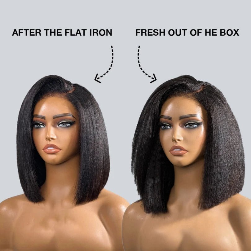 Easily Care Kinky Straight Bob Wigs - Wigtrends