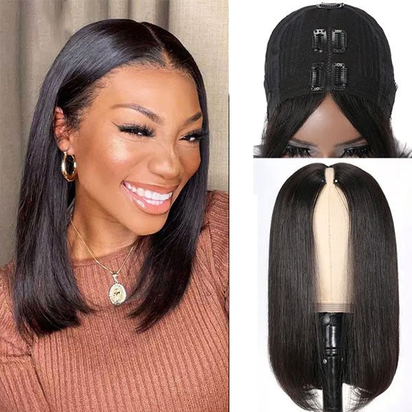Easily Care V Part Bob Wigs Human Hair - Wigtrends