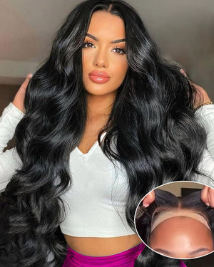 Easy - Wear Body Wave Glueless 13x4 Lace Wig Breathable Cap & Bleached Knots Human Hair - Wigtrends