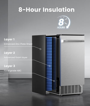 ecozy Portable Ice Maker Countertop, 9 Cubes Ready in 6 Mins, 26 lbs in 24 Hours, Self - Cleaning Machine with Ice Bags/Standing Ice Scoop/Ice Basket for Kitchen Office Bar Party, Aqua - Wigtrends