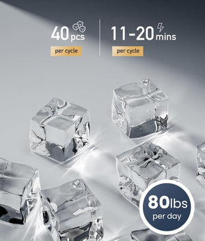 ecozy Portable Ice Maker Countertop, 9 Cubes Ready in 6 Mins, 26 lbs in 24 Hours, Self - Cleaning Machine with Ice Bags/Standing Ice Scoop/Ice Basket for Kitchen Office Bar Party, Aqua - Wigtrends