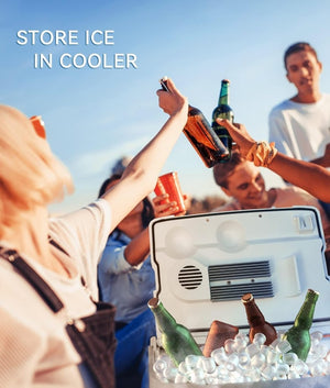 ecozy Portable Ice Maker Countertop, 9 Cubes Ready in 6 Mins, 26 lbs in 24 Hours, Self - Cleaning Machine with Ice Bags/Standing Ice Scoop/Ice Basket for Kitchen Office Bar Party, Aqua - Wigtrends