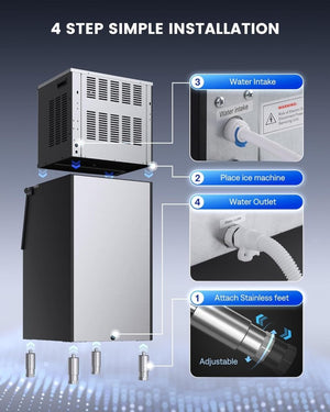 ecozy Portable Ice Maker Countertop, 9 Cubes Ready in 6 Mins, 26 lbs in 24 Hours, Self - Cleaning Machine with Ice Bags/Standing Ice Scoop/Ice Basket for Kitchen Office Bar Party, Aqua - Wigtrends