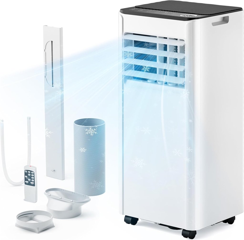 EUHOMY 8,000 BTU Portable Air Conditioners, 4 - in - 1 Portable AC Unit Up to 350 Sq.Ft, 4 Modes Quiet Air Conditioner with Remote Control, Cool, Fan, Dehumidifier, 24H Timer, Bedroom, Office, Apartments - Wigtrends