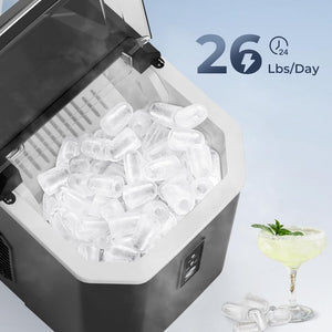 EUHOMY Nugget Ice Maker Countertop, Ready in 8 Mins, 35lbs/24H, Self - Cleaning, Portable Ice Makers Machine with Ice Scoop & Basket, Sonic Ice Maker with Chewable Pellet Ice for Home/Party/RV/Camping - Wigtrends