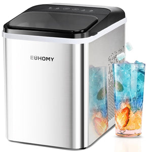EUHOMY Nugget Ice Maker Countertop, Ready in 8 Mins, 35lbs/24H, Self - Cleaning, Portable Ice Makers Machine with Ice Scoop & Basket, Sonic Ice Maker with Chewable Pellet Ice for Home/Party/RV/Camping - Wigtrends