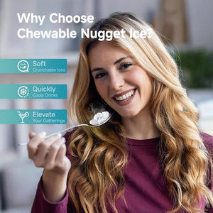 EUHOMY Nugget Ice Maker Countertop, Ready in 8 Mins, 35lbs/24H, Self - Cleaning, Portable Ice Makers Machine with Ice Scoop & Basket, Sonic Ice Maker with Chewable Pellet Ice for Home/Party/RV/Camping - Wigtrends